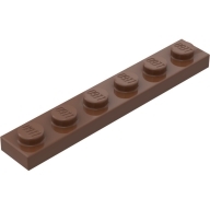 Lego destička 1x6, hnědá (366625, 4129580)